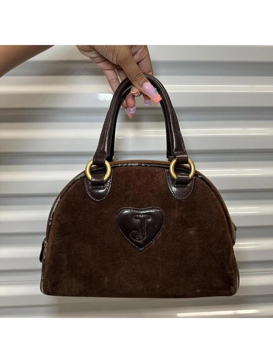 🖤🔥 Juicy Couture Brown Velour Dome Satchel 🔥🖤 - Picture 3 of 5